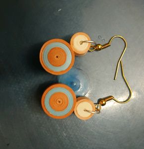 Quilling Handmade Hanging Multi Color Earrings