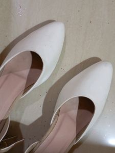 Cindrella Princess White Block Heels
