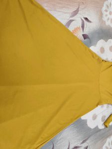 Mustard Ruffle Cold Shoulder Dress