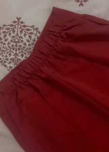Red high-waisted pants