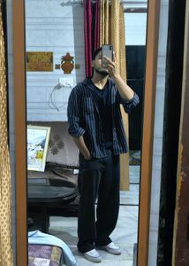 Striped Oversized Shirt & Jeans