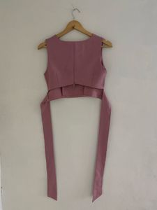 Mauve back bow Crop Top