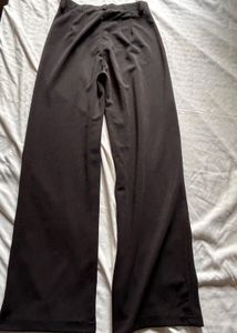 Black Straight Leg High Waist Trousers