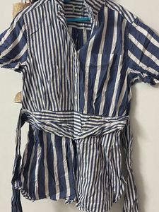 Striped Tie-Waist Top