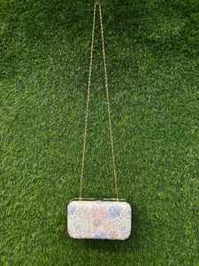 Floral Embroidered Clutch