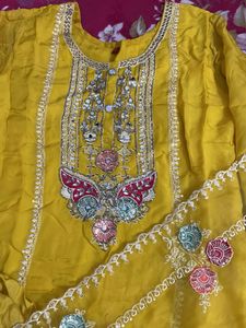 Yellow Embroidered Kurta Set