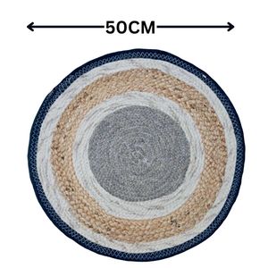 Handmade Round Wool Rope Doormat – 50 cm.  Design