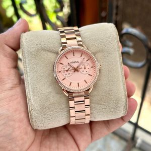 Fossil Rose Gold Crystal Watch