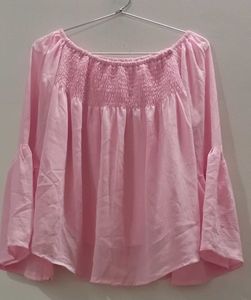 Blush Pink Smocked Bardot Top💗🎀