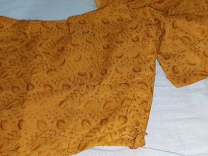 Tokyo Talkies Casual Puff Sleeves Embroidered Top