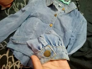 Denim Jacket w/ Flower Patch