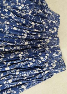 Blue Floral Print Skirt