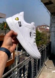 Lamborghini Logo Puma All White Causal Shoes
