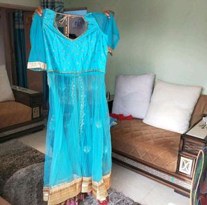 lahnga suit with net fabric