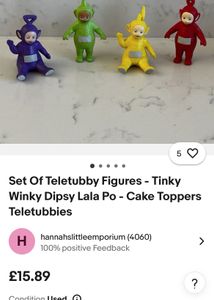 Set Of Teletubby Figures Tinky Winky Dipsy Lala