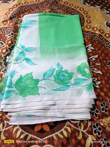 Floral Green Saree