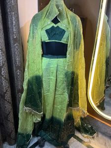 poshak set Green Lehenga Choli