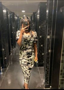 Tie And Dye Bodycon Dress With Floral Print