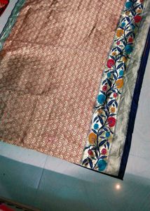 Beautiful multi colour banarasi silk saree