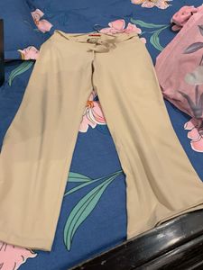 Beige Flared Trousers