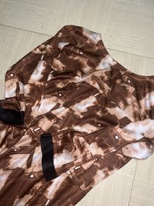 Brown Abstract Print Dress