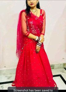 Pink Lengha With Cancan