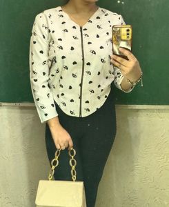 Patterned Top With Zip 2