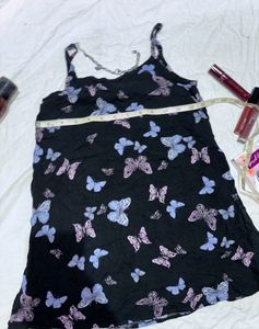 Butterfly Print Black Cami Top
