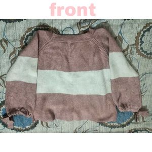 Striped Knit Pullover Sweater