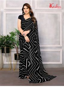Purple Striped Saree