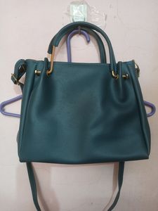 Teal Blue Handheld Sling Bag
