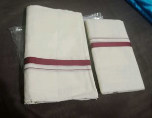 New Set Mundu And Stitched Blouse For Womens