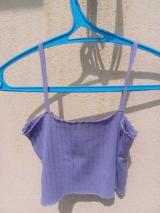 Lilac Crop Top with Cross Detail
