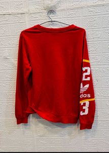 Adidas Red Trefoil Logo Sweatshirt