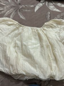 White Puff Sleeve Top