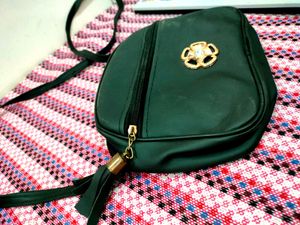 Black Leather Sling Bag