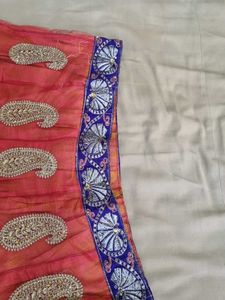 Orange And Ourple Bridal Lehenga( Alterable)