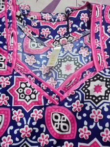 Beautiful Blue And Pink Nighty For women