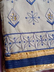 Cotton Dress With Braso Dupatta