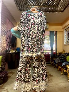 Soft Cotton Peplum Top &amp; Wide Legged Garara Pant