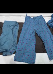 Blue Printed Cotton Suit