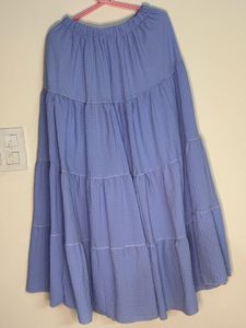 Blue Tiered Maxi Skirt