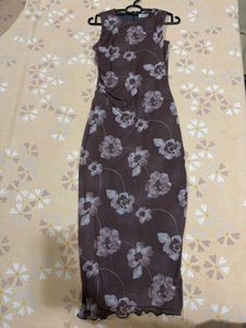 Brown Floral Dress
