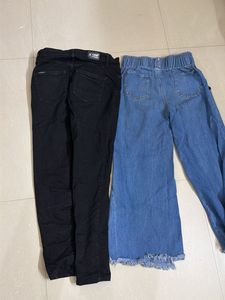 Denim &amp; Black Pant Set