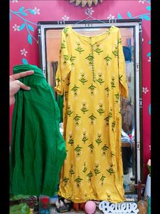 Yellow Printed Kurta Set