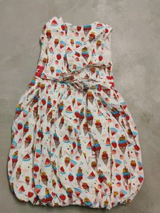 Ice Cream &amp; Strawberry Printed Lovely Frock