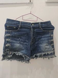 Distressed Denim Shorts