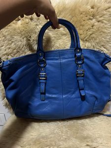 Coach Blue Leather Satchel