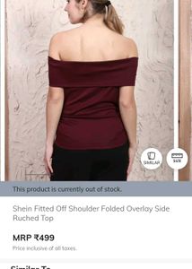 Burgundy Off-Shoulder Top size - large (97cm)