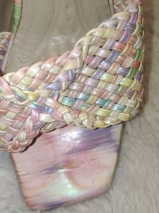 Woven Block Heel Mules